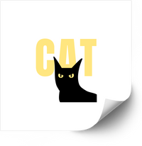Thumbnail for Black Cat Minimalist Sticker | Cute Minimalist Cat Vinyl Decal