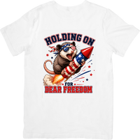 Thumbnail for Opossum Holding On For Dear Freedom T-Shirt | Funny Patriotic Fourth of July Graphic Tee | Animal Lover Gift