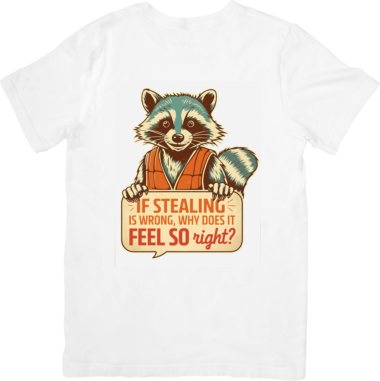 Raccoon If Stealing Is Wrong T-Shirt | Funny Retro Animal Graphic Tee
