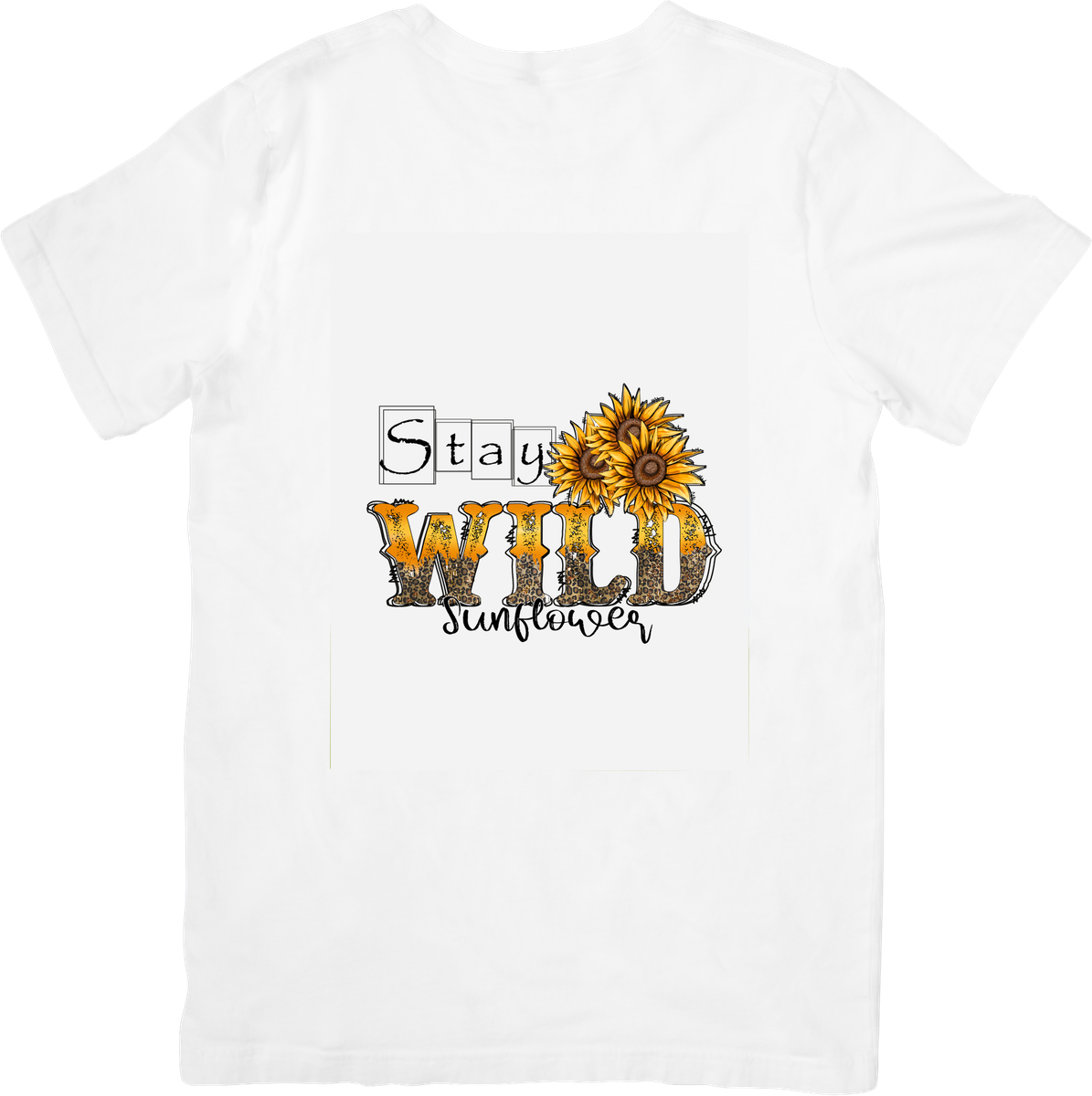 Stay Wild Sunflower T-Shirt | Rustic Floral Quote Graphic Tee | Boho Country Gift