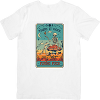 Thumbnail for Skeleton Tarot Card Last Flying F T-Shirt | Funny Vintage Retro Graphic Tee