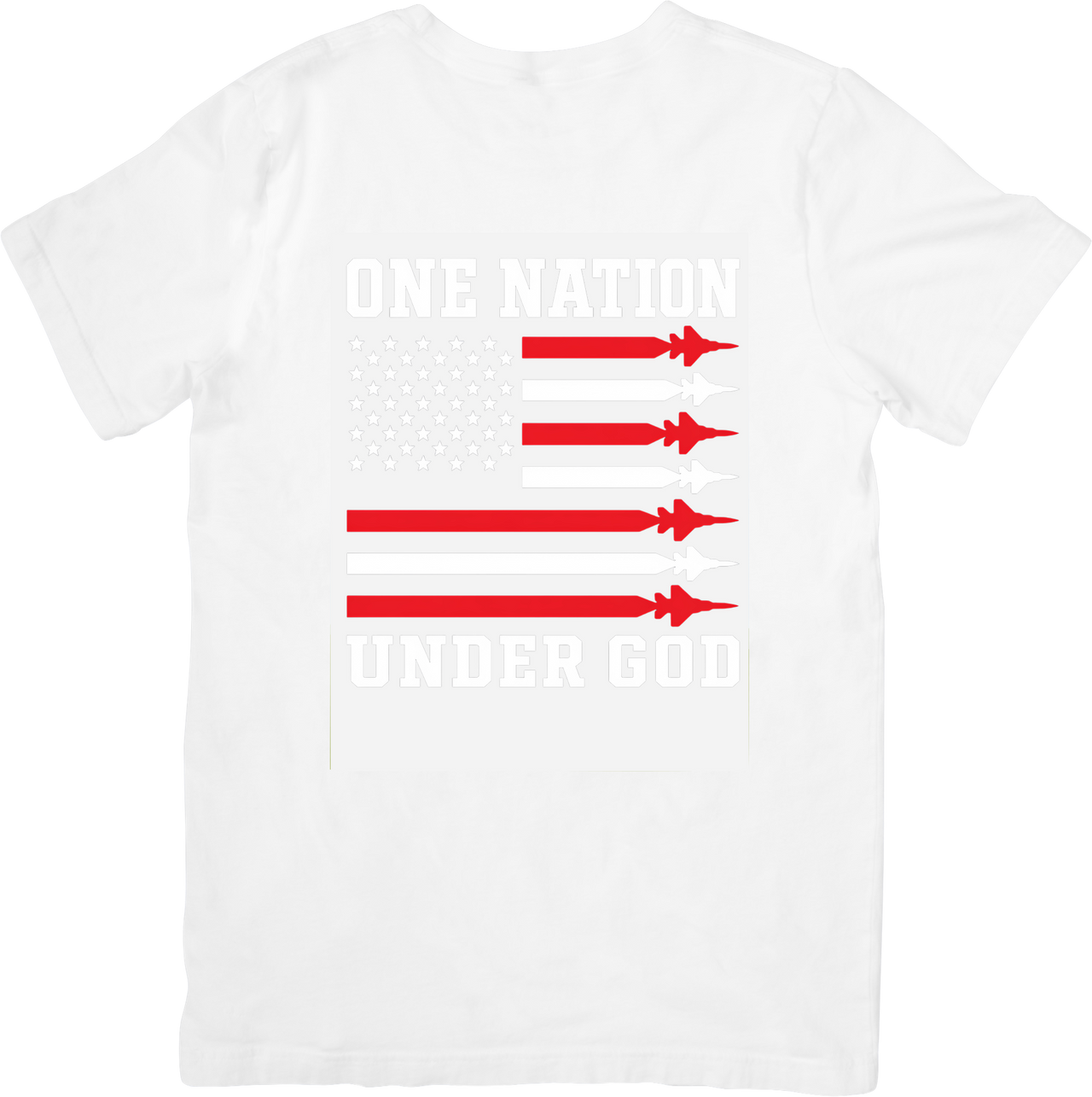 One Nation Under God Flag Jets T-Shirt | Patriotic Christian Graphic Tee | Veteran Gift