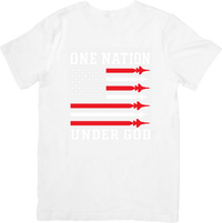 Thumbnail for One Nation Under God Flag Jets T-Shirt | Patriotic Christian Graphic Tee | Veteran Gift