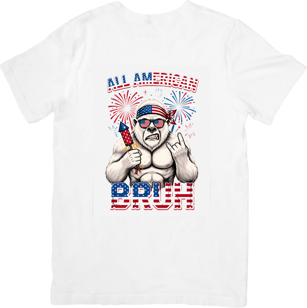 All American Bruh Fourth Of July T-Shirt | Patriotic Funny Graphic Tee | Independence Day Gift
