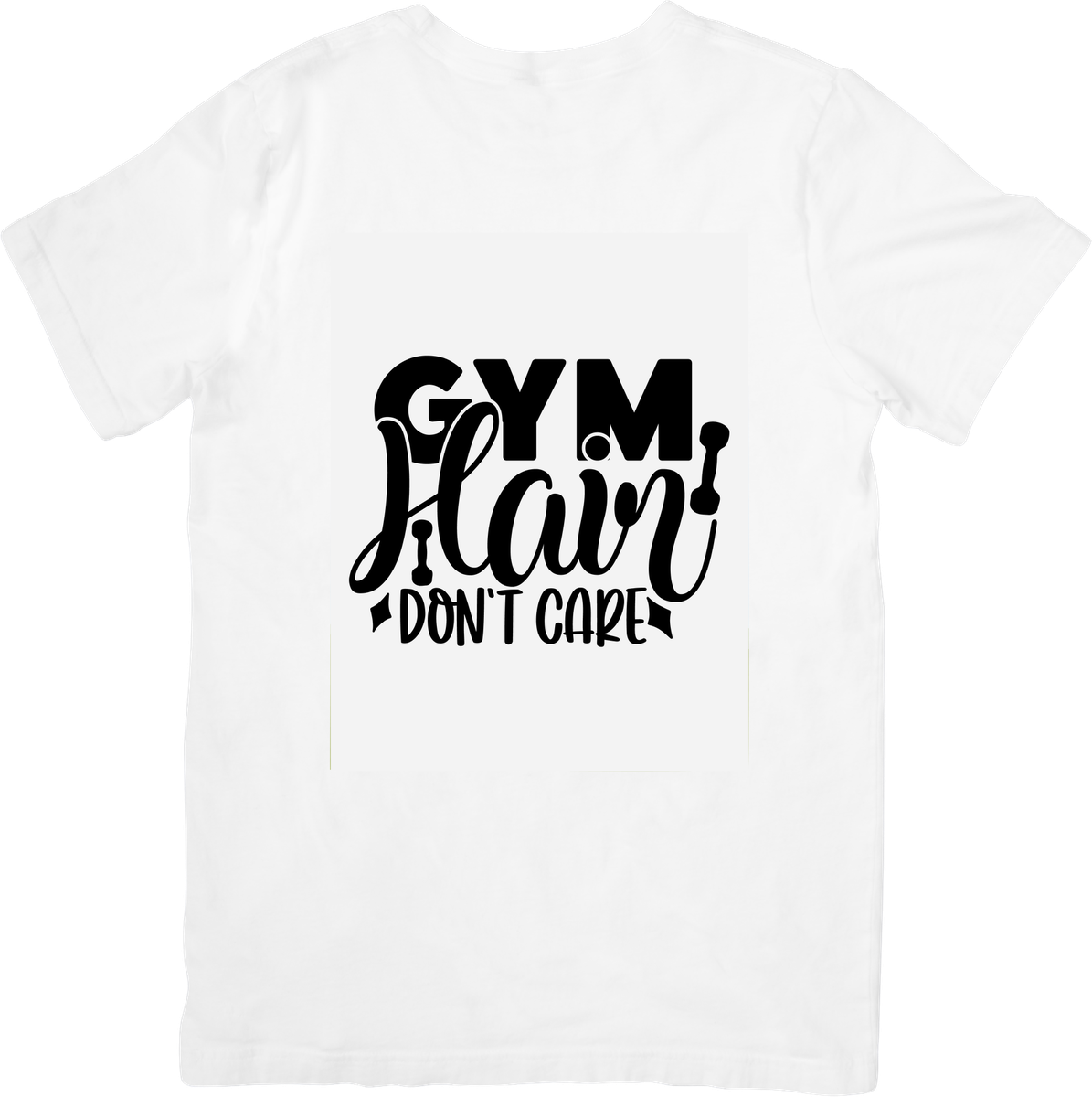 Gym Hair Don't Care T-Shirt | Funny Workout Quote Graphic Tee | Fitness Gym Gift