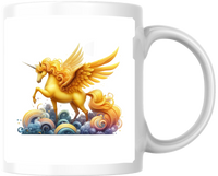Thumbnail for Golden Pegasus Unicorn Mug | Magical Winged Horse Coffee Mug | Fantasy Lover Gift