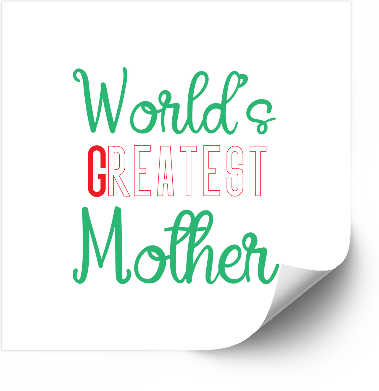 World's Greatest Mother Sticker | Cute Script Typography Vinyl Decal