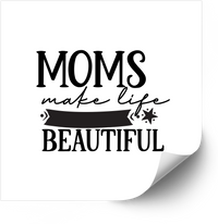 Thumbnail for Moms Make Life Beautiful Sticker | Minimalist Calligraphy Vinyl Decal