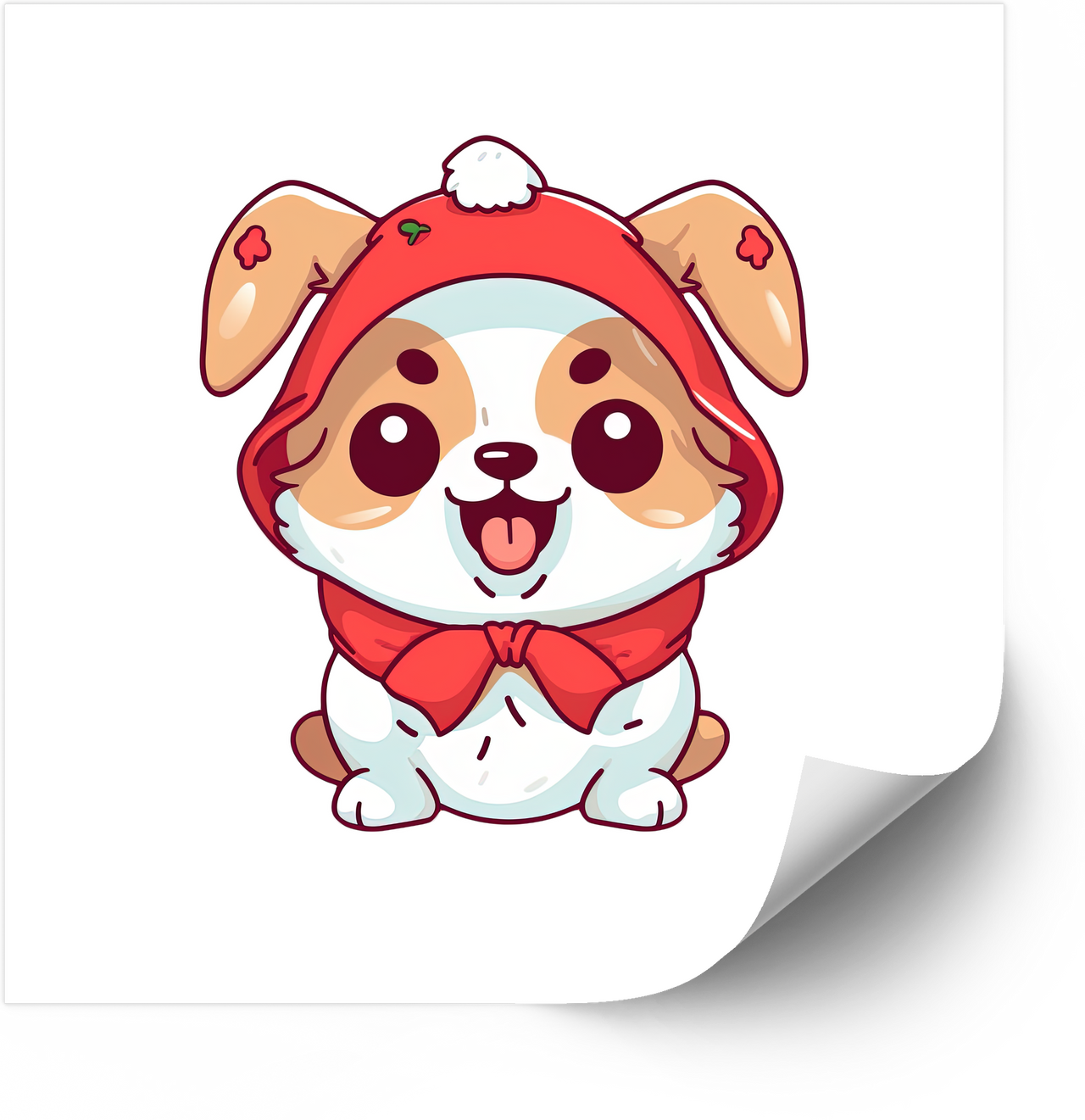 Christmas Corgi Cape Sticker | Cute Kawaii Holiday Superhero Dog Vinyl Decal | Christmas Gift