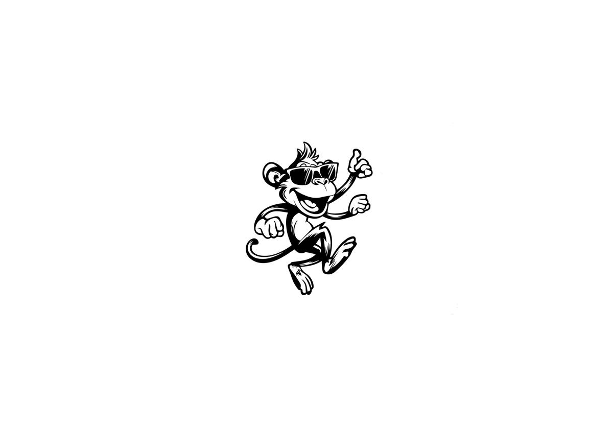 Cool Monkey Sunglasses Throw Pillow | Funny Cartoon Monkey Decorative Pillow | Kids Fun Gift