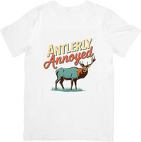 Thumbnail for Antlerly Annoyed Elk T-Shirt | Funny Christmas Deer Pun Graphic Tee | Hunting Gift