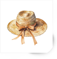 Thumbnail for Watercolor Straw Hat Sticker | Rustic Summer Sun Hat Vinyl Decal | Beach Travel Gift