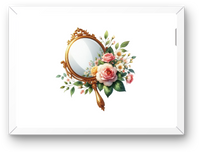 Thumbnail for Floral Hand Mirror Wall Art | Vintage Roses Vanity Print | Shabby Chic Bedroom Gift