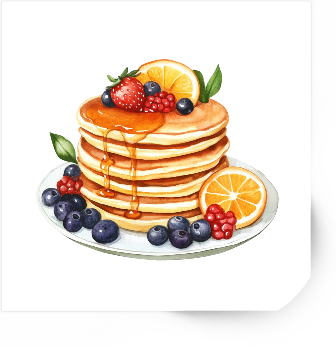 Berry Pancake Stack Sticker | Watercolor Breakfast Vinyl Decal | Foodie Brunch Gift