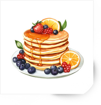 Thumbnail for Berry Pancake Stack Sticker | Watercolor Breakfast Vinyl Decal | Foodie Brunch Gift
