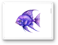 Thumbnail for Purple Tropical Fish Wall Art | Watercolor Vibrant Angelfish Print | Aquarium Ocean Lover Gift