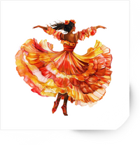 Thumbnail for Flamenco Dancer Sticker | Watercolor Fire Dress Vinyl Decal | Spanish Dance Gift