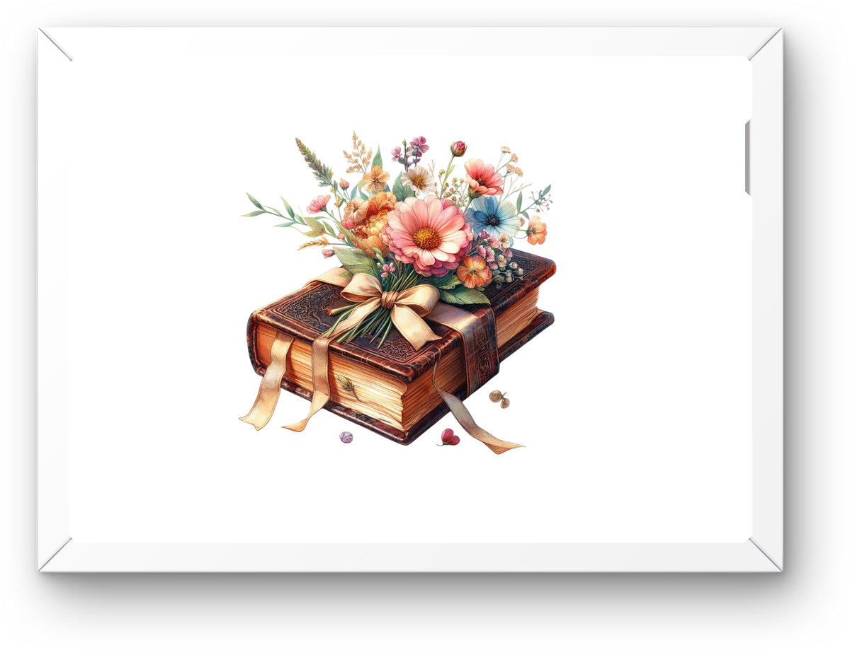 Wildflower Antique Book Wall Art | Vintage Floral Bouquet Print | Book Lover Reader Gift